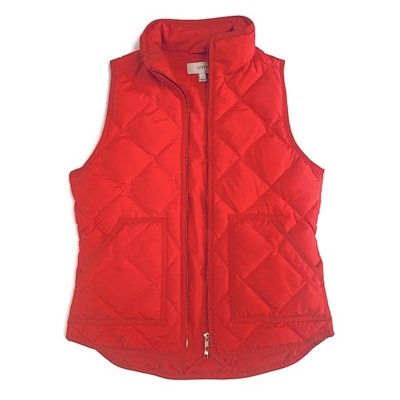 J Crew | Down Red Quilted Vest EUC Sz XS